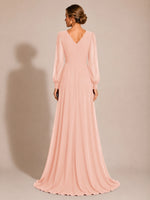 Chiffon Mother of the Bride Dress with Long Sleeves 
