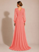 Chiffon Mother of the Bride Dress with Long Sleeves 