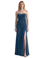 Velvet Prom Dress with Beaded Applique 