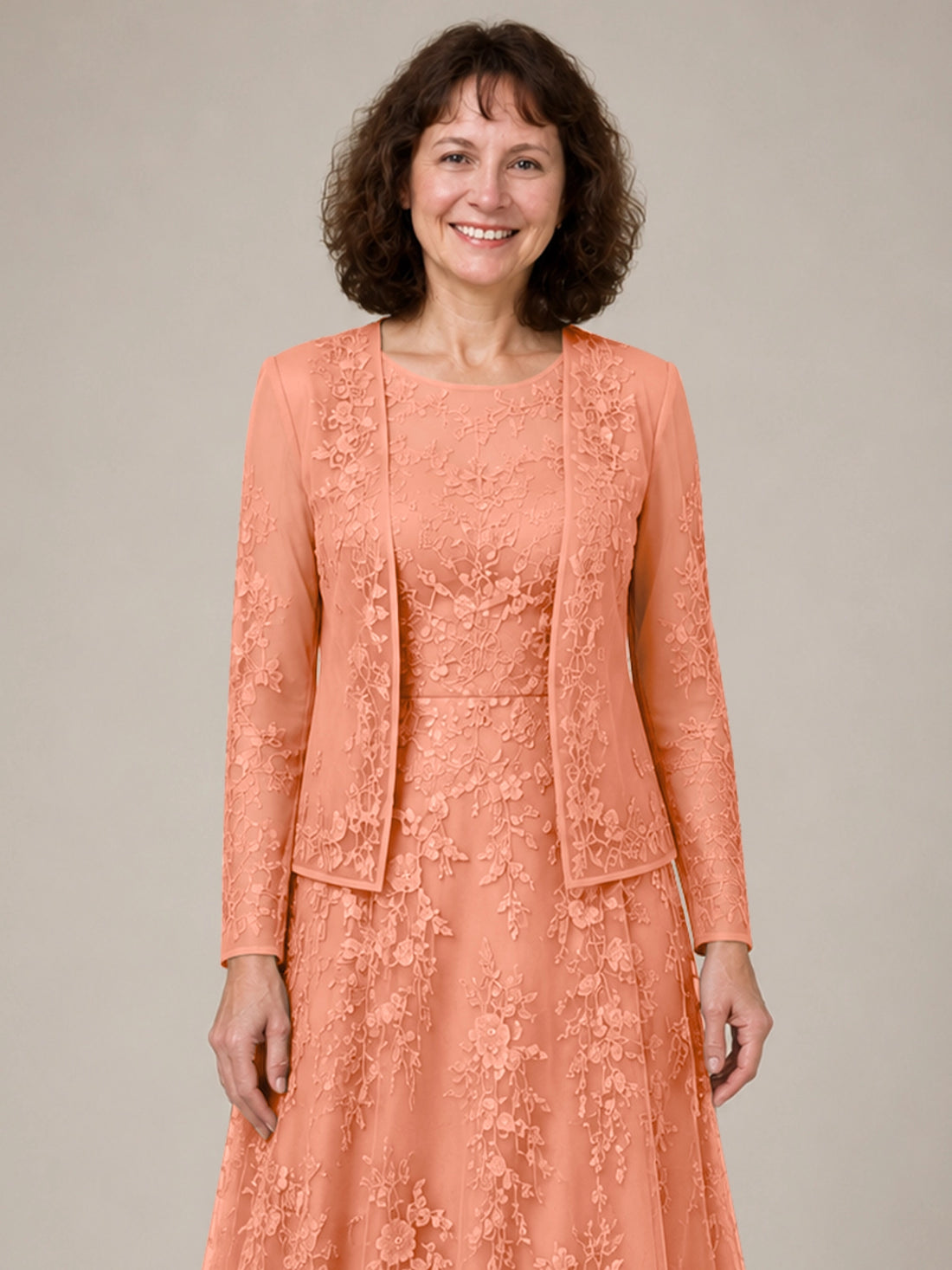 A-line Mother of the Bride Dress with Lace 