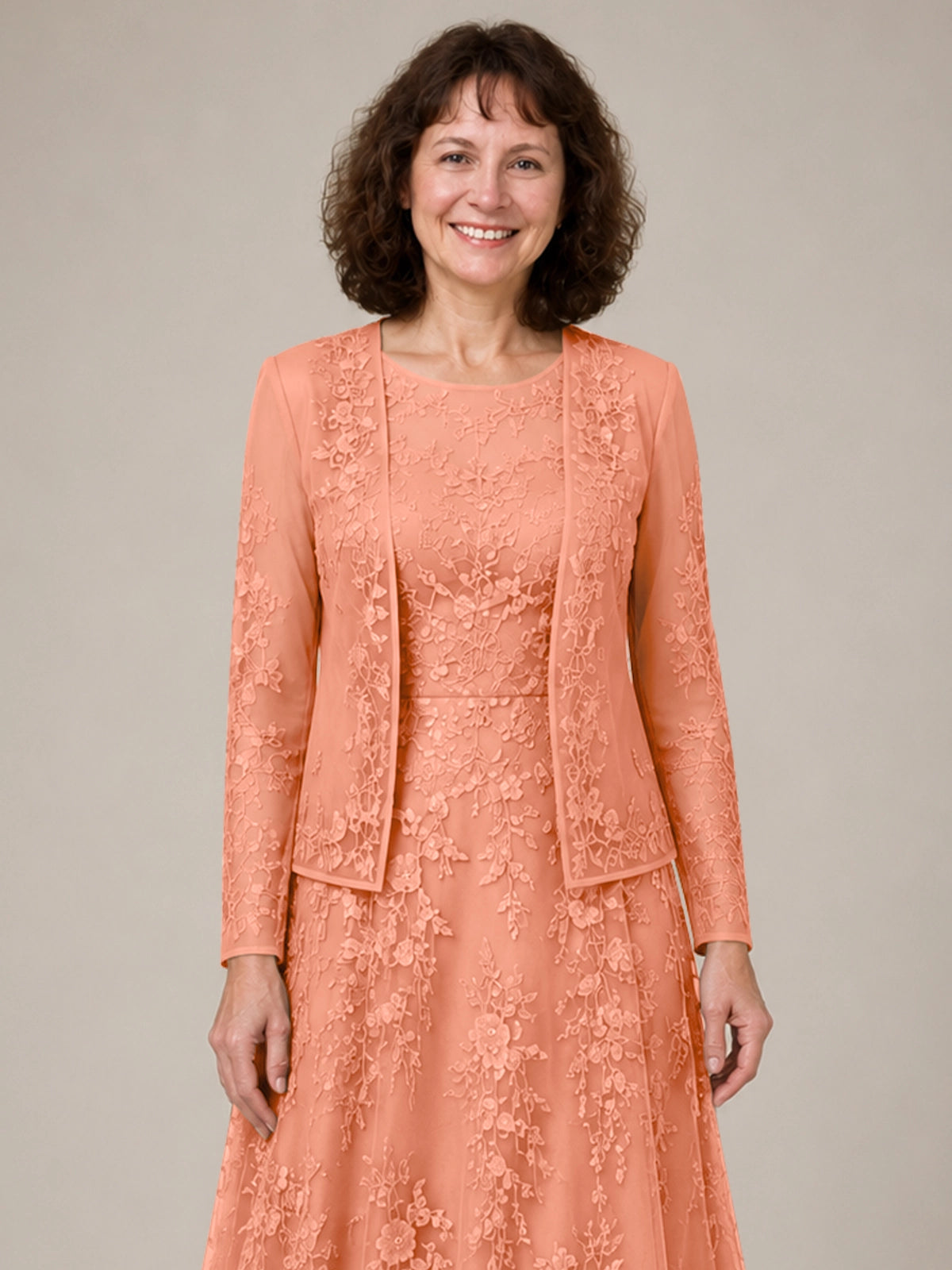 A-line Mother of the Bride Dress with Lace 