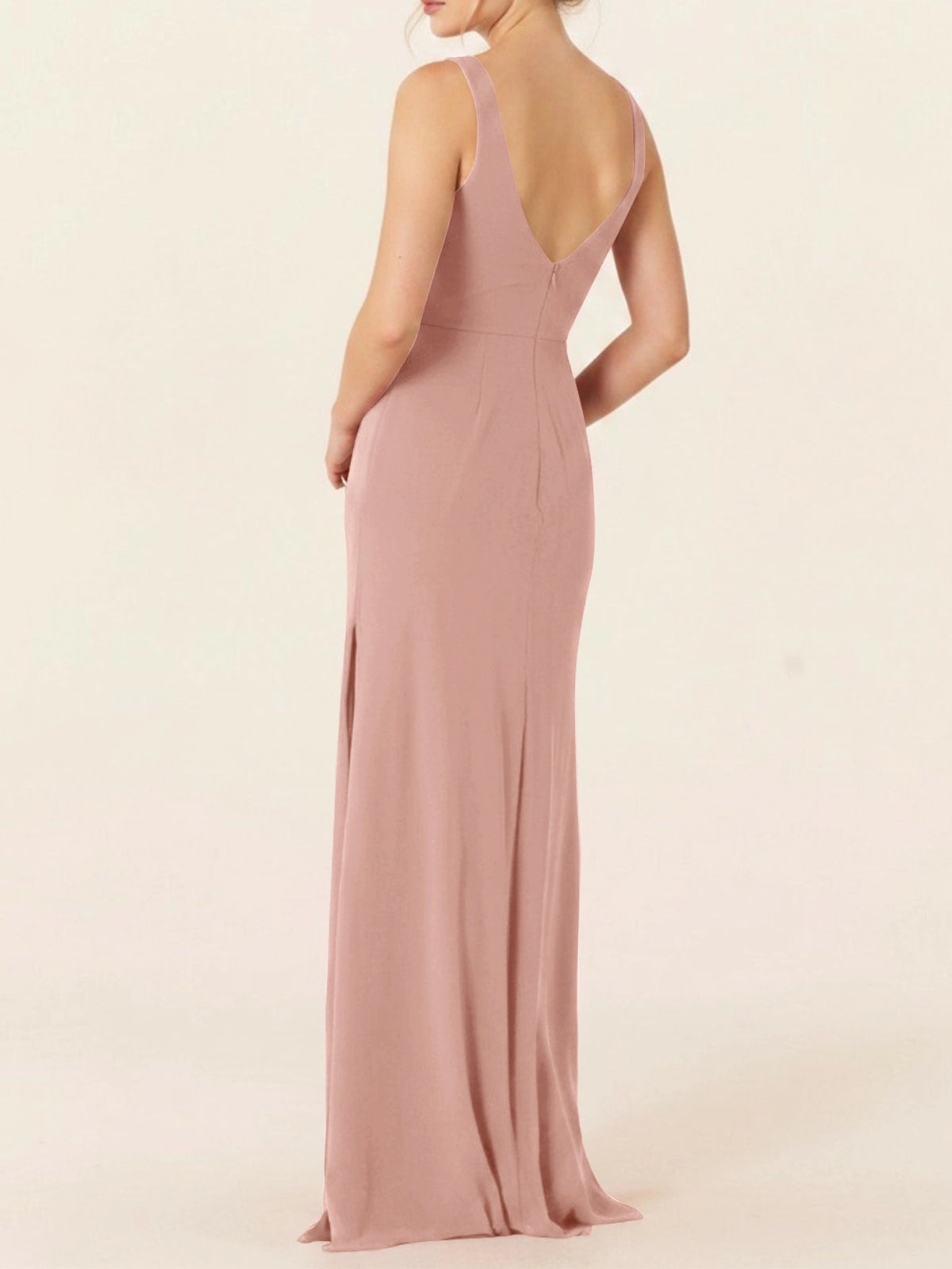 Chiffon Bridesmaid Dress with Slit 