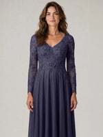 A-line Mother of the Bride Dress with Appliques
