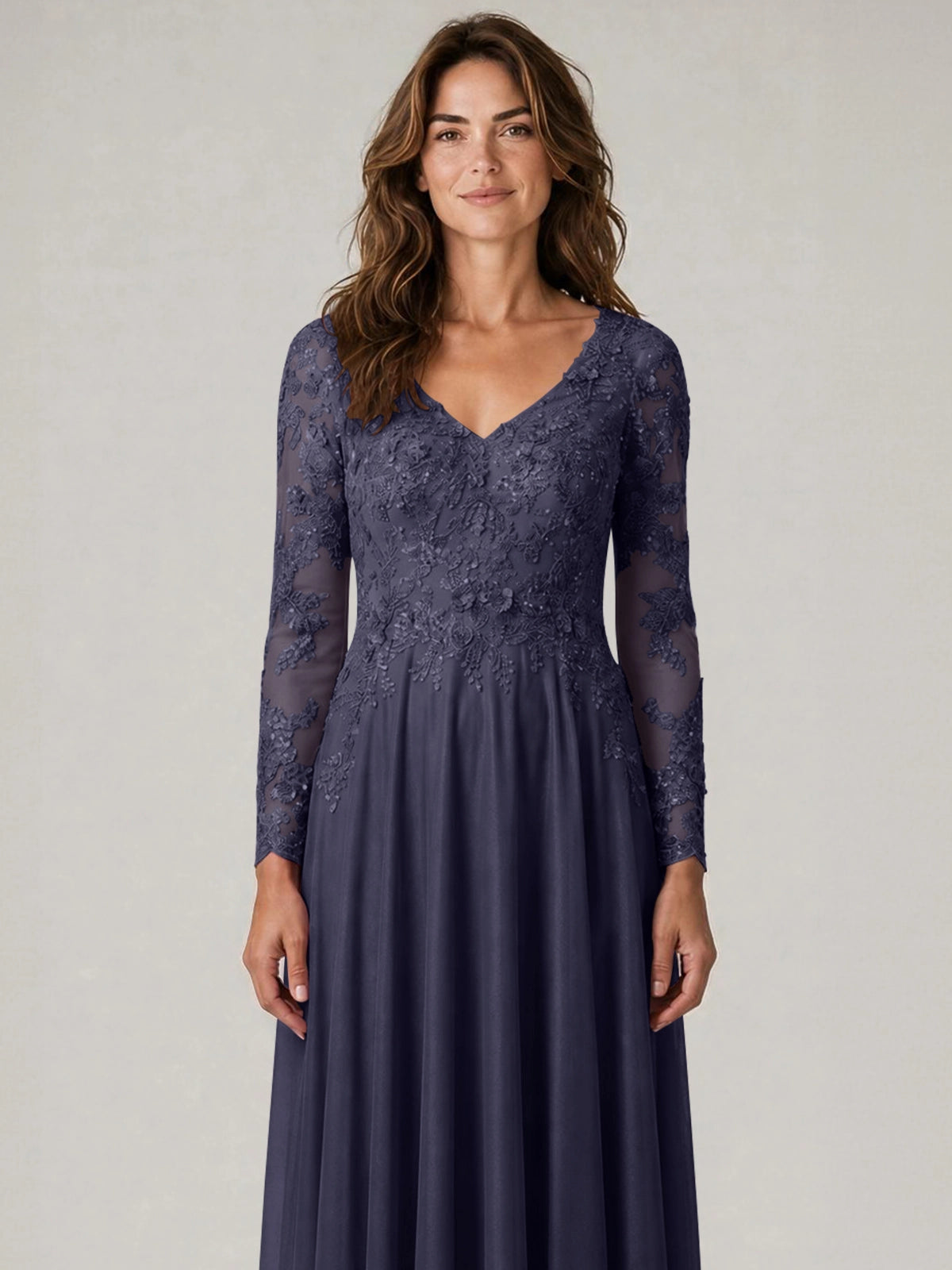 A-line Mother of the Bride Dress with Appliques