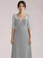 Lace Mother of the Bride Dress with Half Sleeves