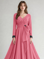 Stretch Satin Mother of the Bride Dress with Crystal
