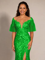 Mermaid Mother of the Bride Dress with V-neck 
