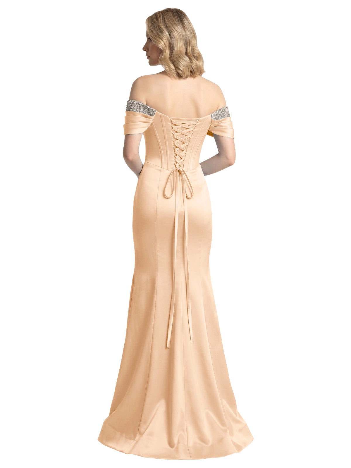 Corset Beaded Trumpet Prom Dress 