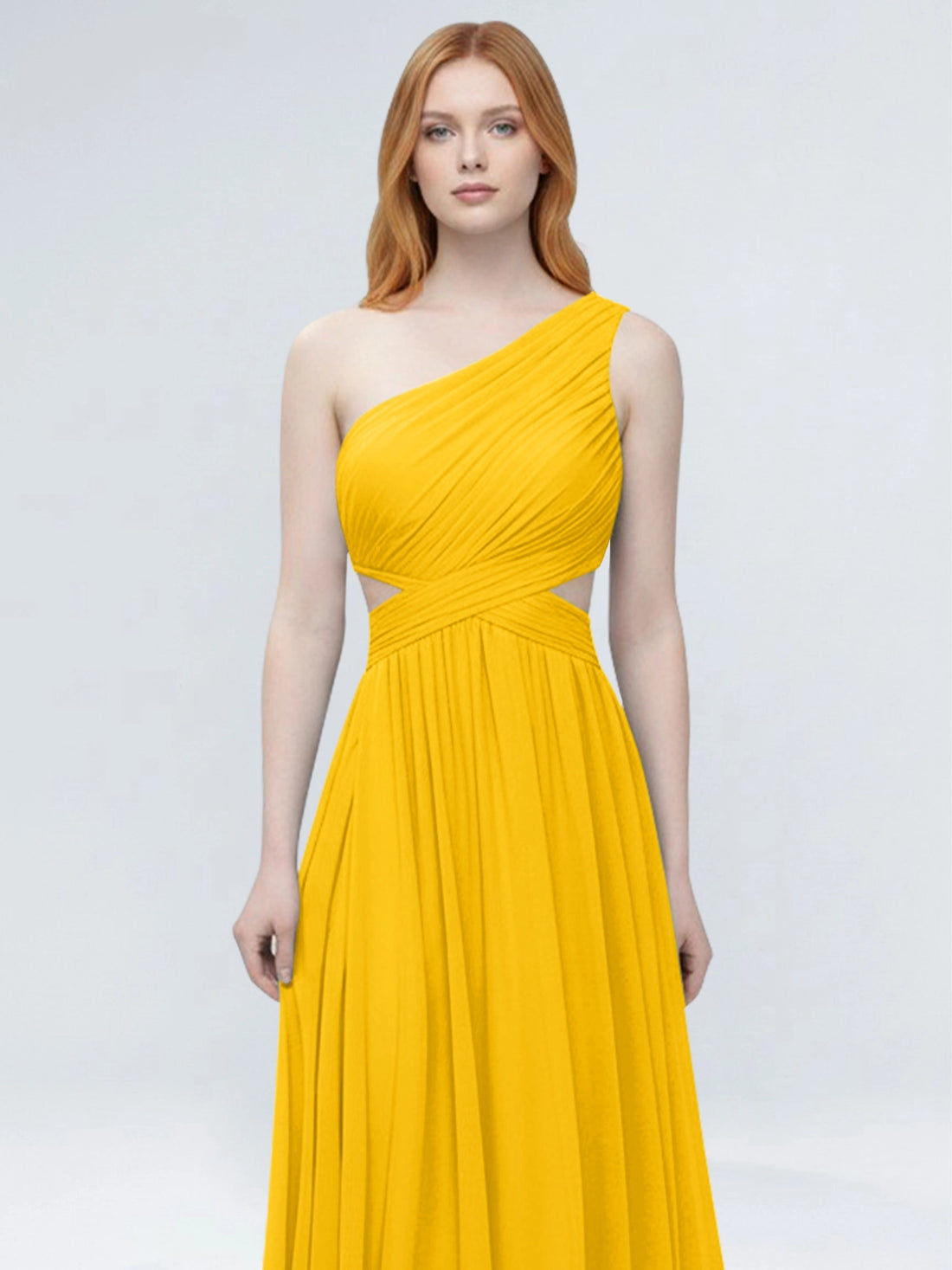 One-Shoulder Side Cut-Out Bridesmaid Dress 