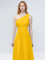 One-Shoulder Side Cut-Out Bridesmaid Dress 
