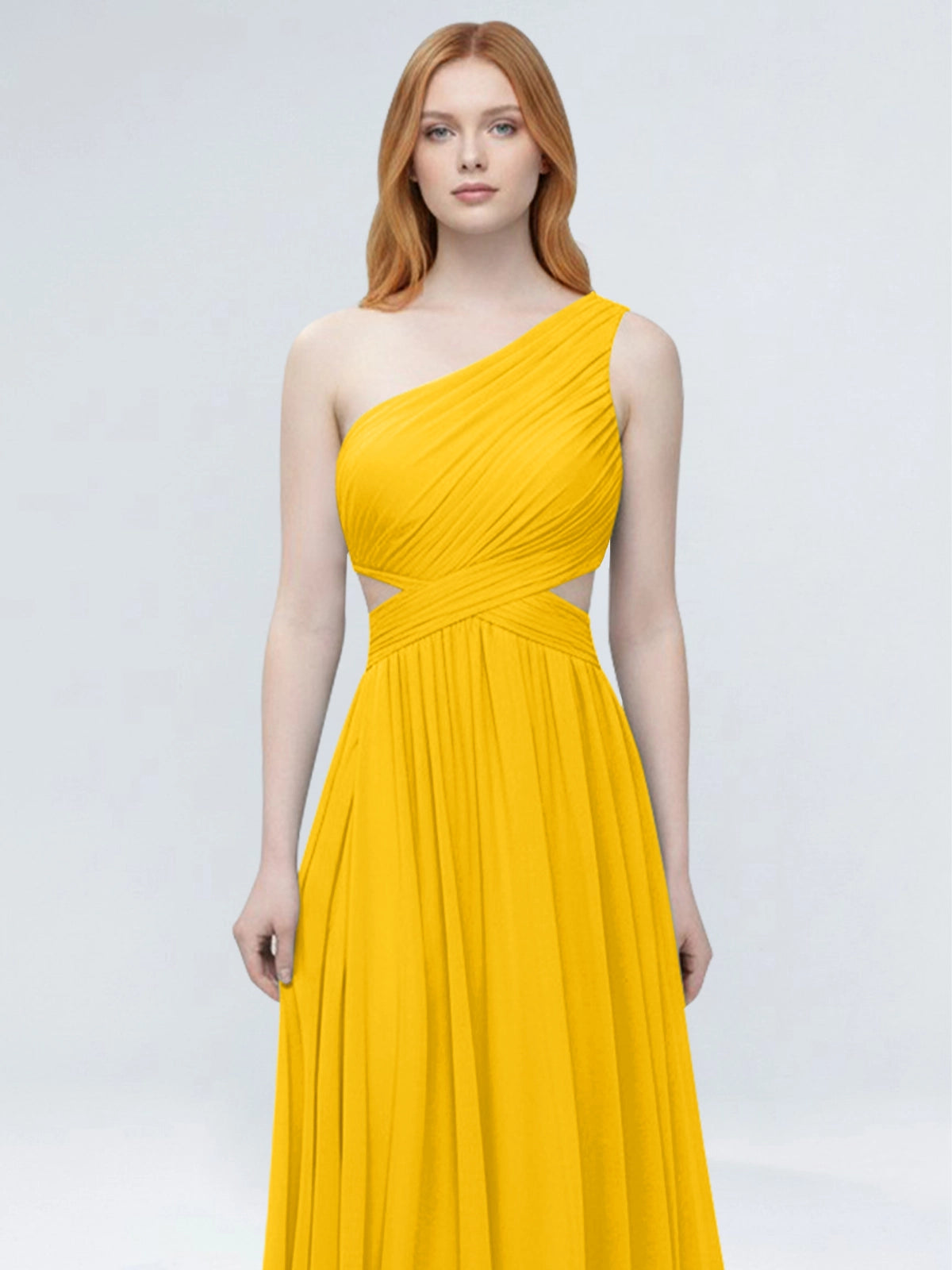 One-Shoulder Side Cut-Out Bridesmaid Dress 