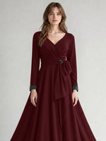 Stretch Satin Mother of the Bride Dress with Crystal