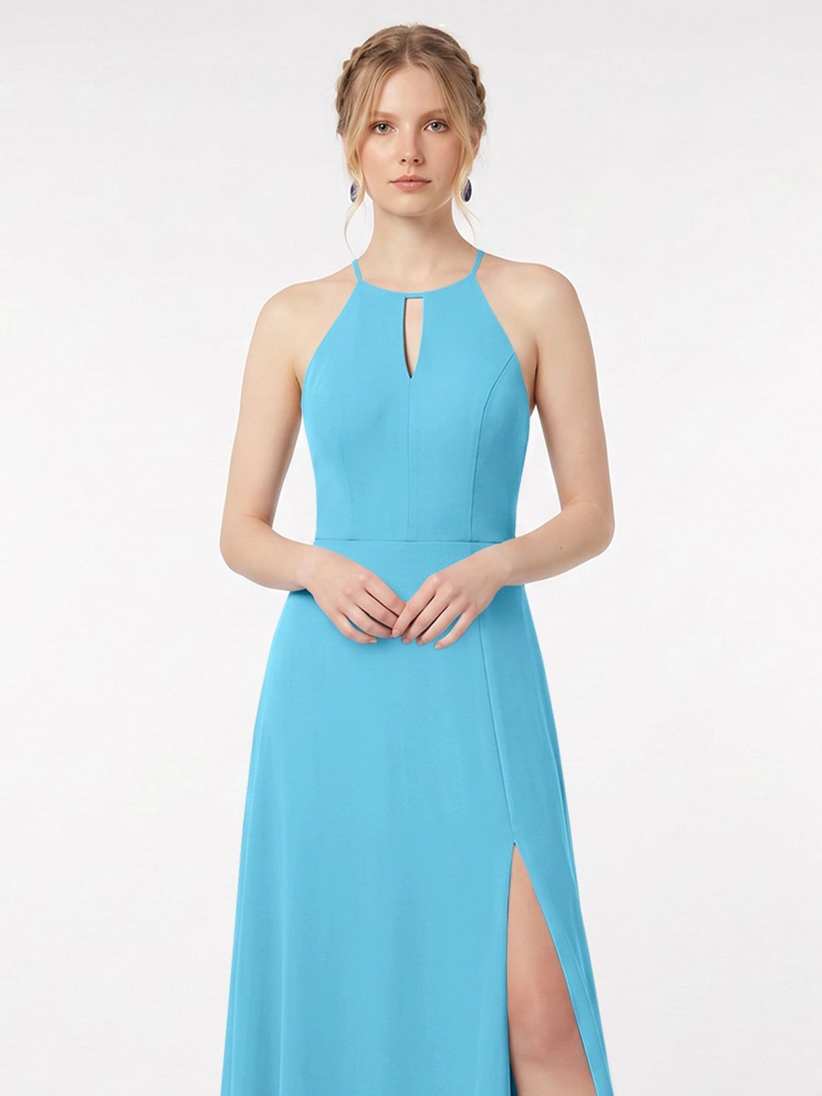 Chiffon Bridesmaid Dress with Halter 