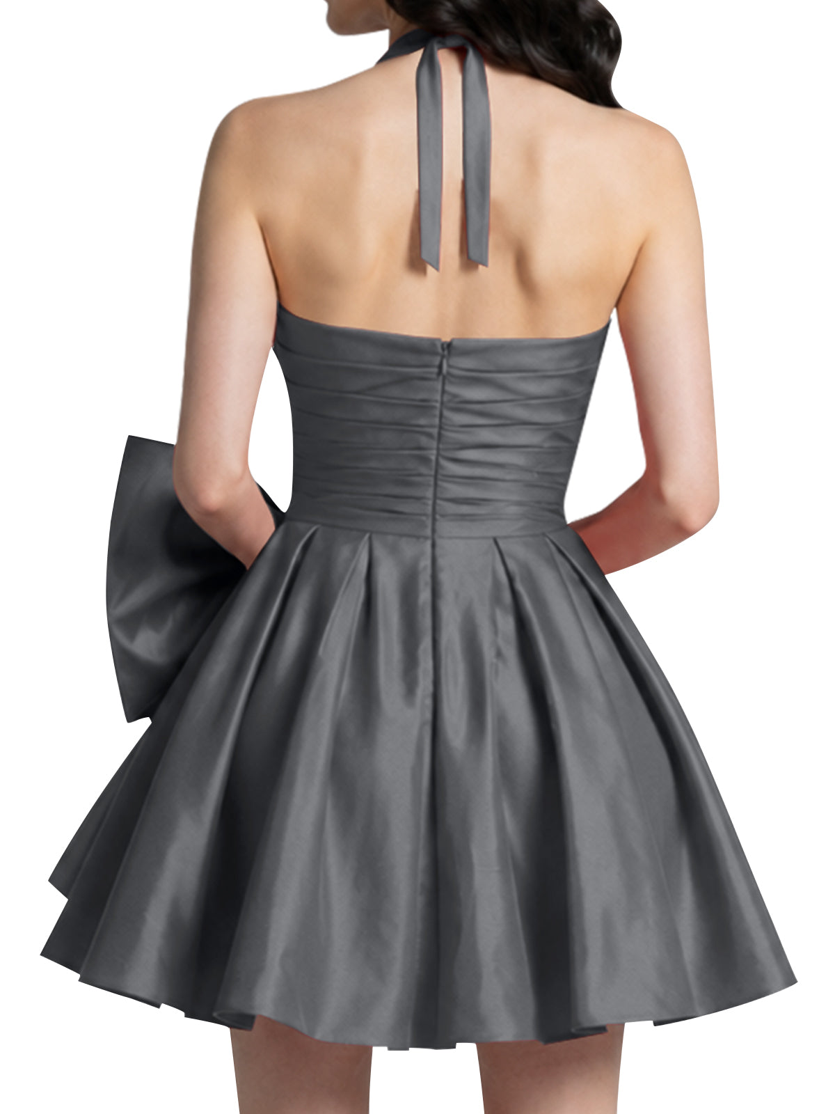 Halter Oversized Bow Mini Dress 