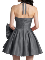 Halter Oversized Bow Mini Dress 