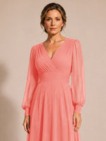 Chiffon Mother of the Bride Dress with Long Sleeves 