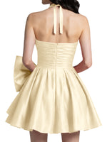Halter Oversized Bow Mini Dress 