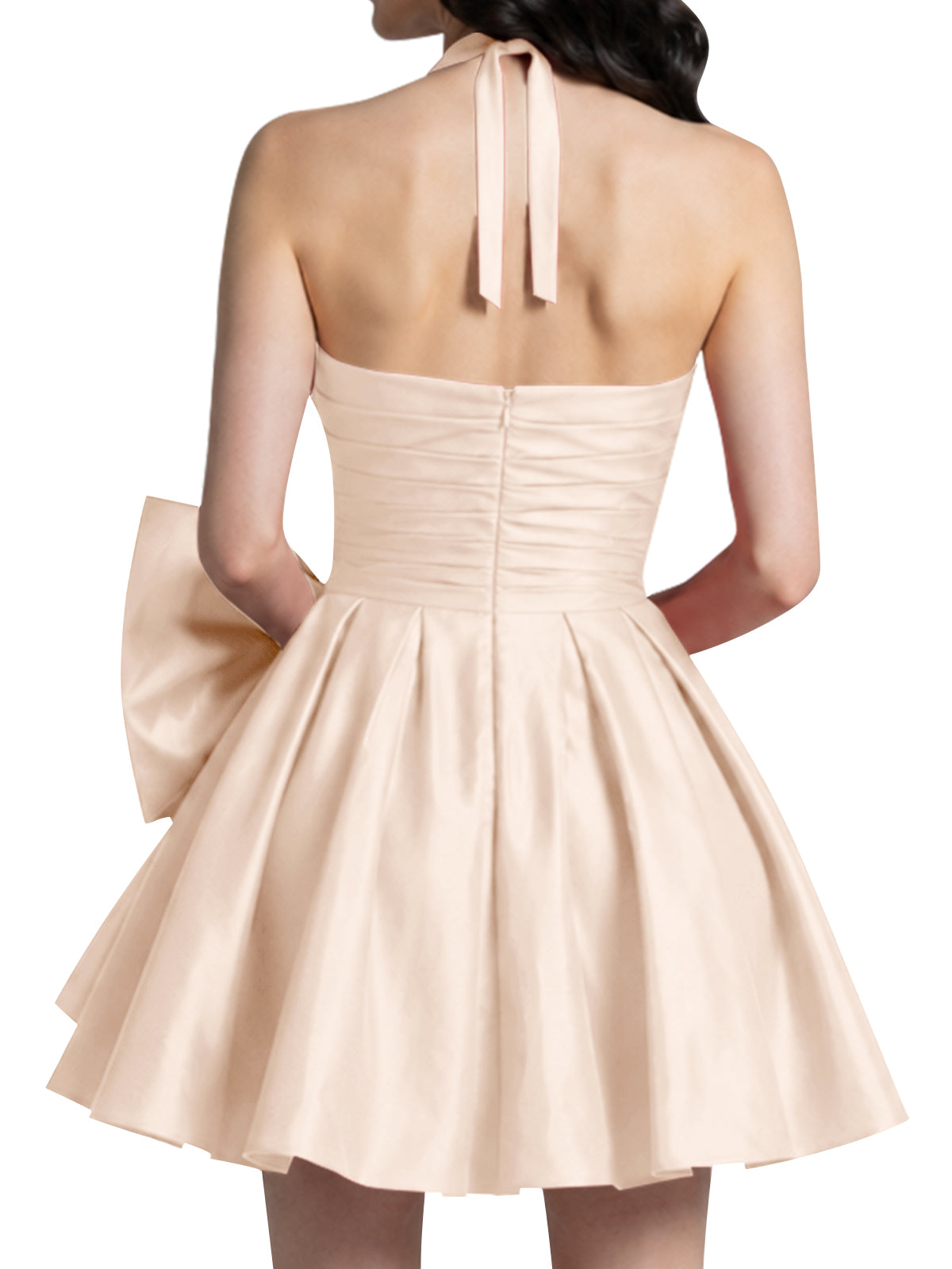 Halter Oversized Bow Mini Dress 