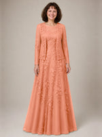 A-line Mother of the Bride Dress with Lace 