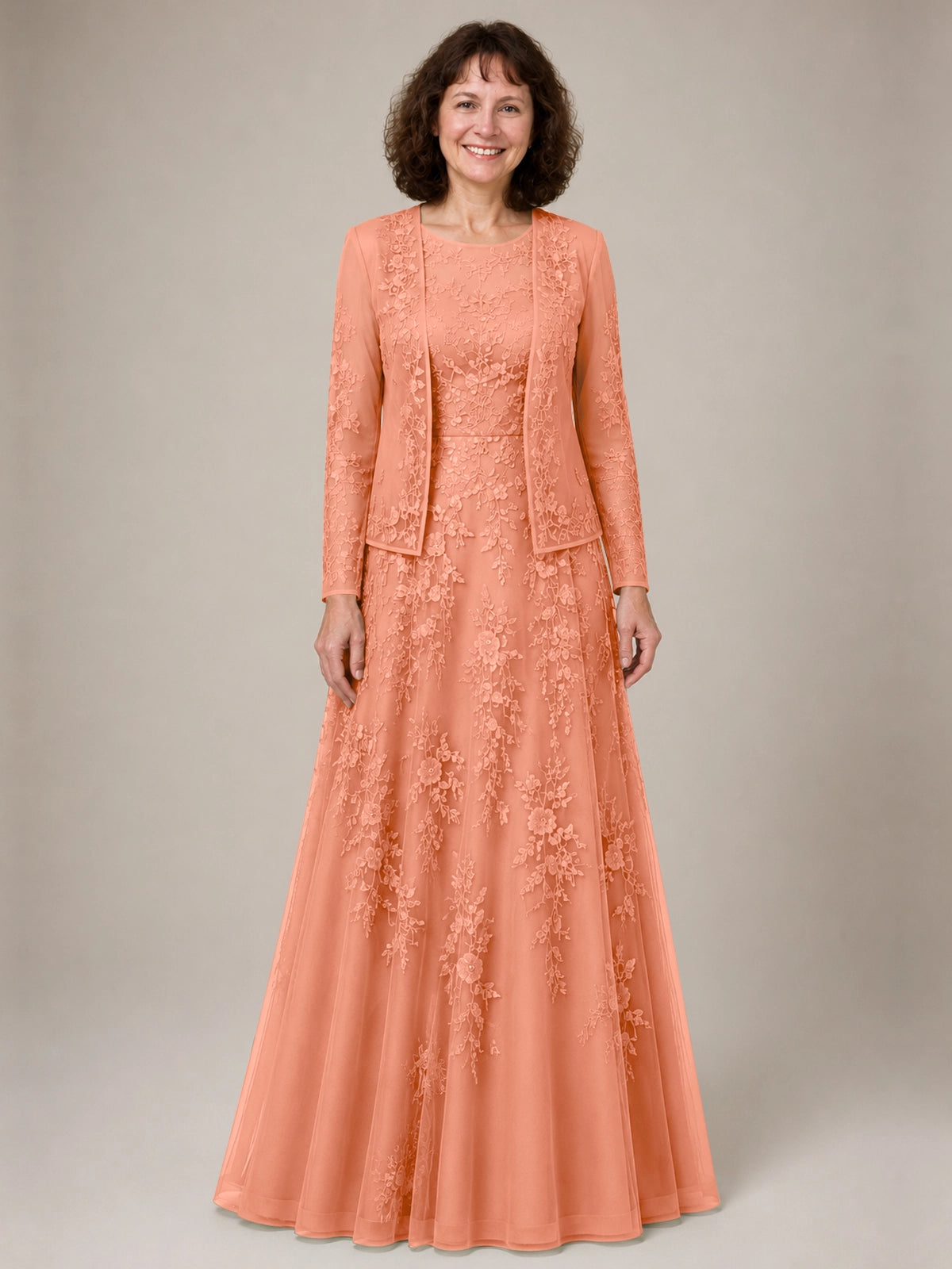 A-line Mother of the Bride Dress with Lace 
