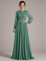 Chiffon Mother of the Bride Dress with Jewel Neckline 