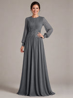 Chiffon Mother of the Bride Dress with Jewel Neckline 