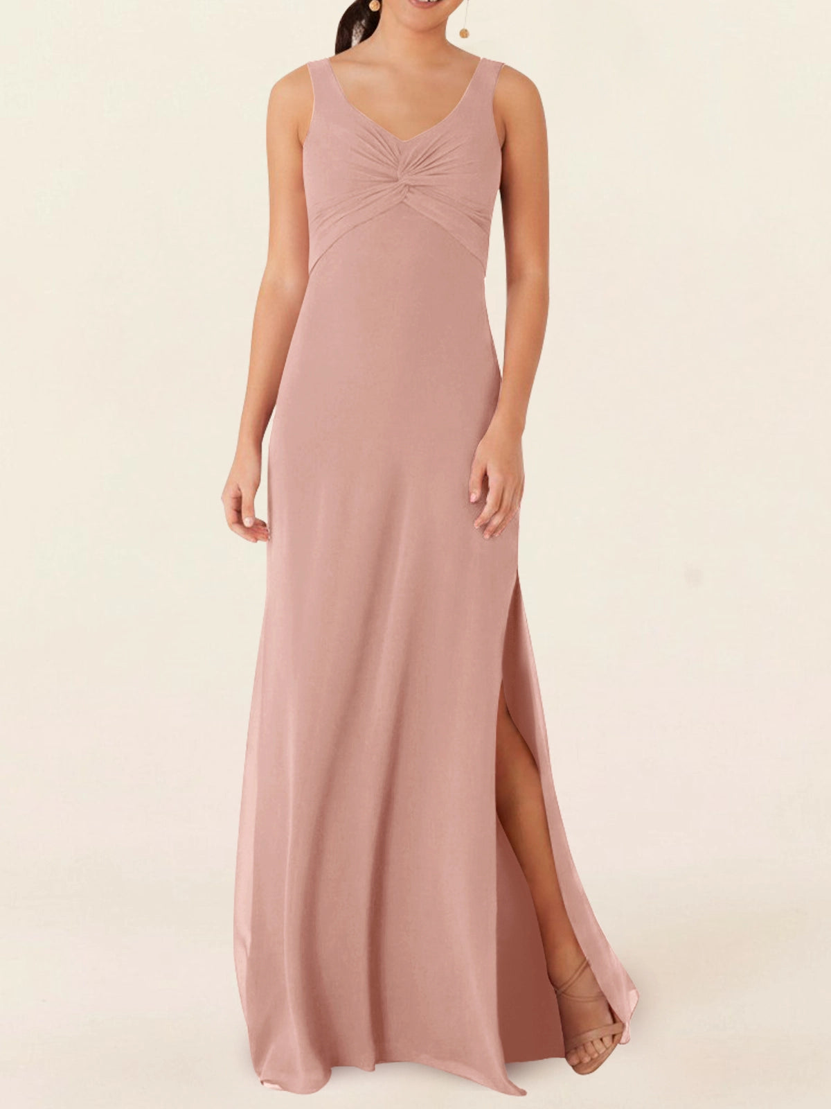 Chiffon Bridesmaid Dress with Slit 