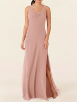 Chiffon Bridesmaid Dress with Slit 