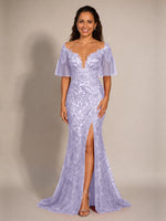 Mermaid Mother of the Bride Dress with V-neck 