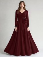 Stretch Satin Mother of the Bride Dress with Crystal