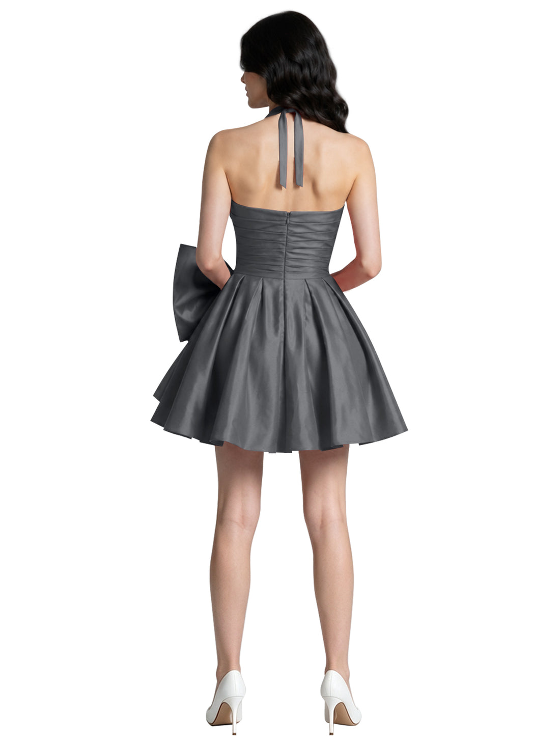 Halter Oversized Bow Mini Dress 