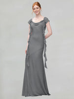 Flowy Ruffle Sheath Bridesmaid Dress 