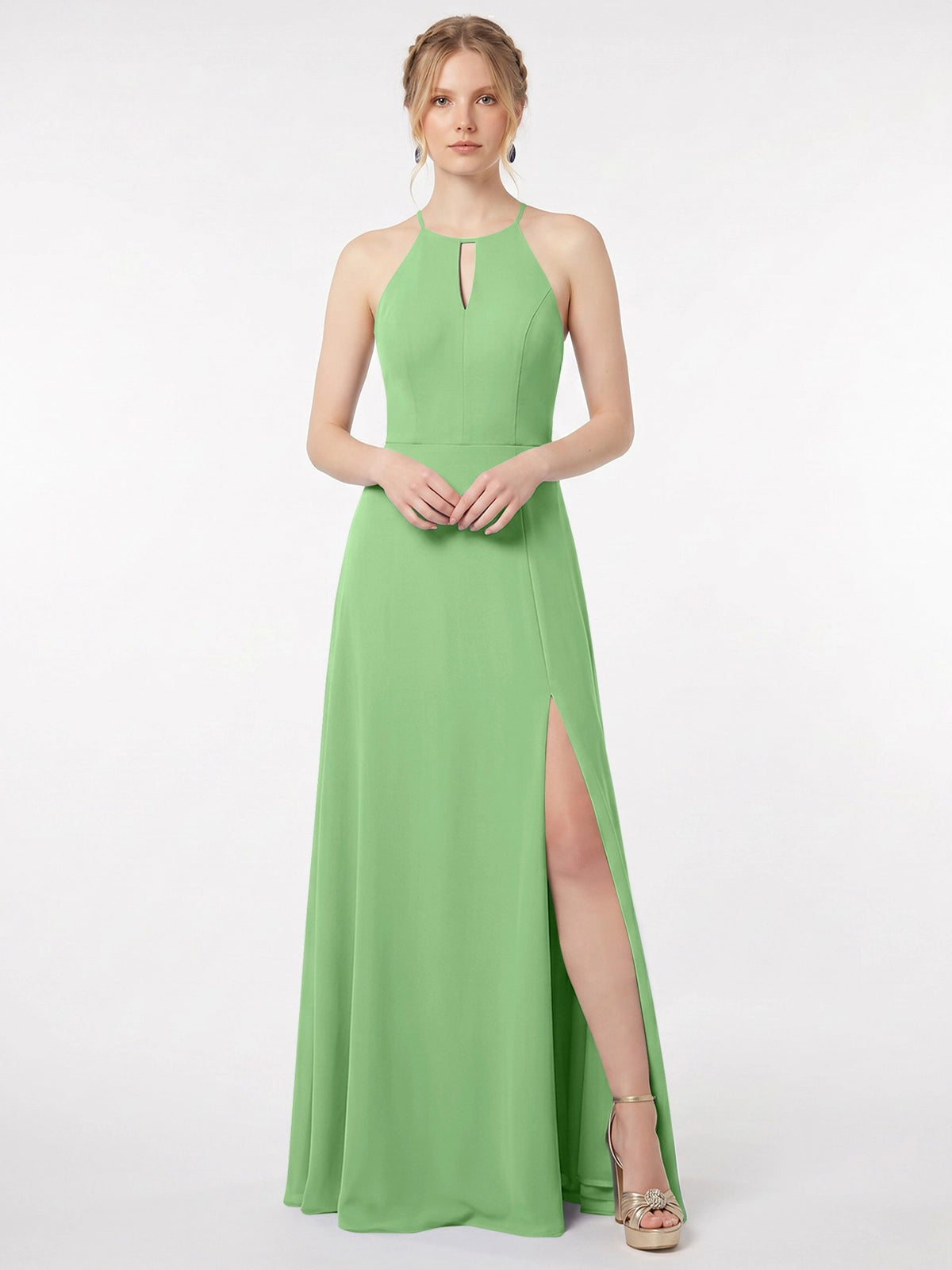 Chiffon Bridesmaid Dress with Halter 