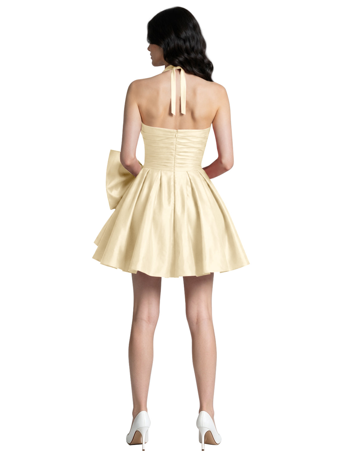 Halter Oversized Bow Mini Dress 