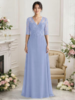 Lace Mother of the Bride Dress with Half Sleeves