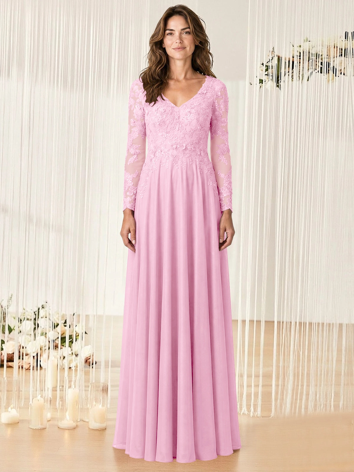 A-line Mother of the Bride Dress with Appliques
