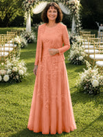 A-line Mother of the Bride Dress with Lace 