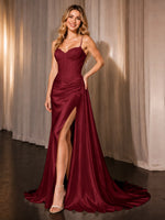 Silk-like Prom Dress with Appliques