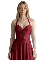 Halter Beaded Prom Dress 