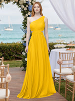 One-Shoulder Side Cut-Out Bridesmaid Dress 