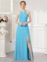 Chiffon Bridesmaid Dress with Halter 