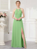 Chiffon Bridesmaid Dress with Halter 