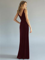 Velvet Bridesmaid Dress with Slit 