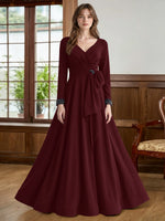 Stretch Satin Mother of the Bride Dress with Crystal