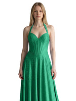 Halter Beaded Prom Dress 