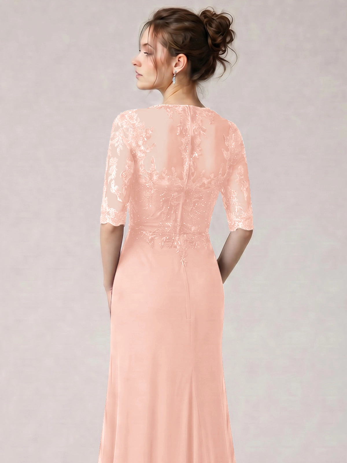 Lace Mother of the Bride Dress with Half Sleeves