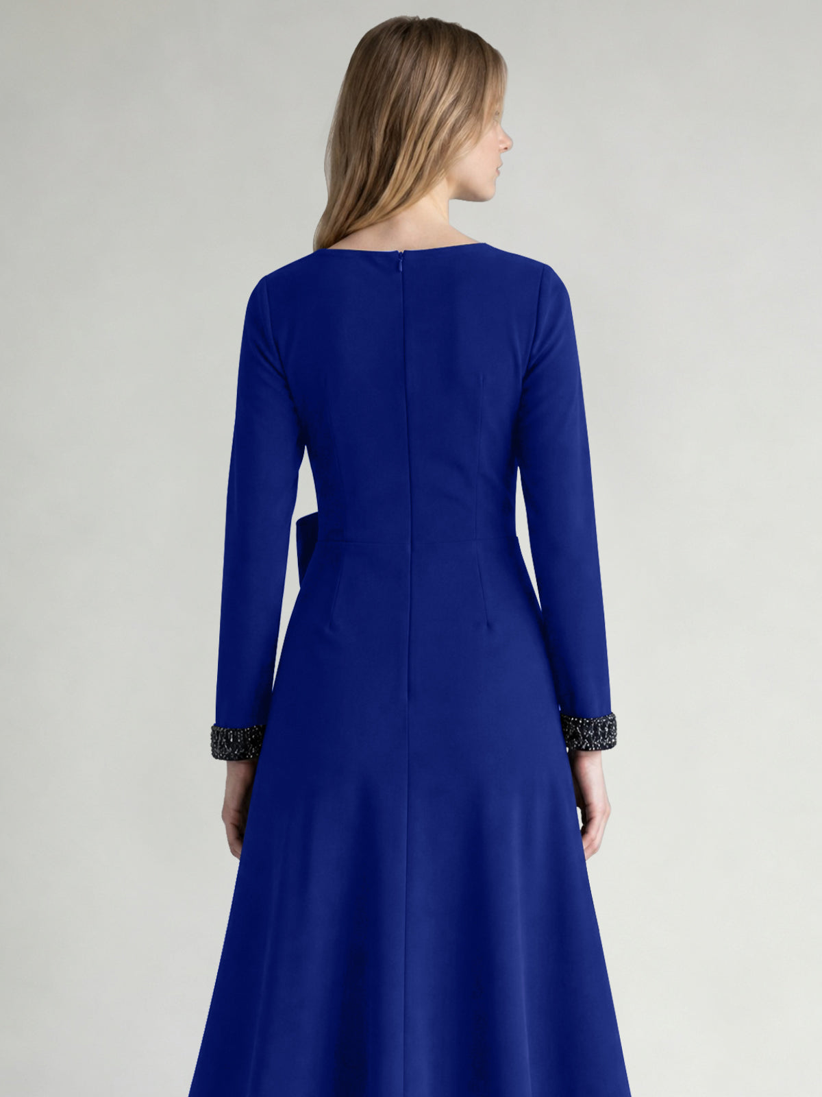 Stretch Satin Mother of the Bride Dress with Crystal
