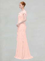 Flowy Ruffle Sheath Bridesmaid Dress 