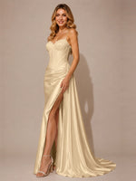 Silk-like Prom Dress with Appliques