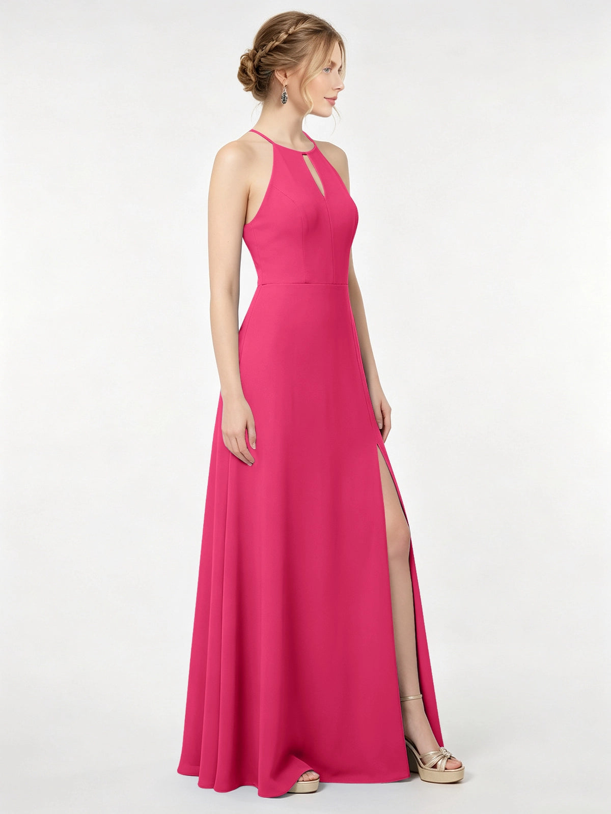 Chiffon Bridesmaid Dress with Halter 